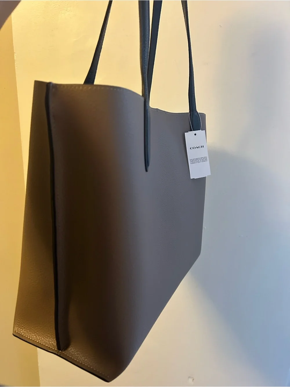Coach Brown Leather Tote with Black Handles